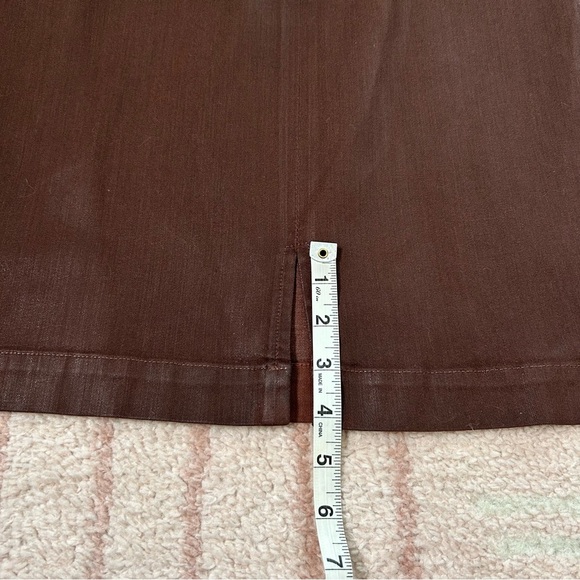 Peruvian Connection Brown Denim Pencil Skirt Knee-Length SZ 8 Fall Cotton Blend - Picture 9 of 13